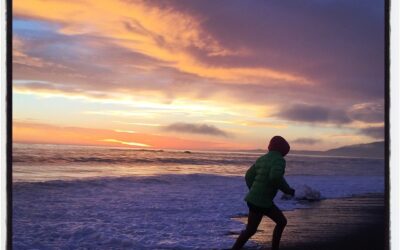 Sunset running from waves. #california #iphoneography #theiphonephotographer #beach