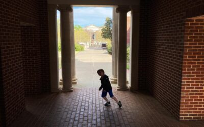 On the move on campus. #dadlife #mississippijourno #postcardsfromcovid19