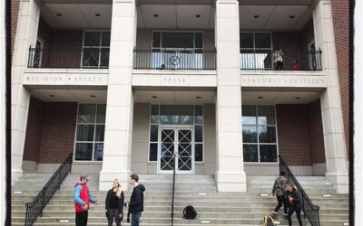 The Overby Center as a backdrop for Jour 375 photojournalism class. #meekjournalism #meekjourno