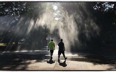 Run to the light (and the water spray). #oxfordms