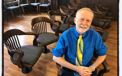 Jerry Mitchell in the jury box in the Sumner court house. #deltacenter18