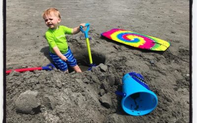 A boy and his hole in the beach. #dadlife