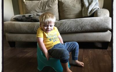 A young man at rest, on his training potty. #dadlife