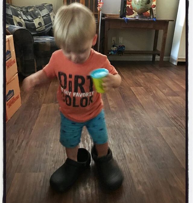 Someone is wearing Dada’s cooking crocs. #dadlife