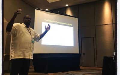 Professor @taitphoto8 gets real with a workshop at AEJMC in DC. #aejmc18 #meekjourno