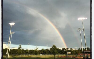 Soccer scrimmage double rainbow fun. #dadlife