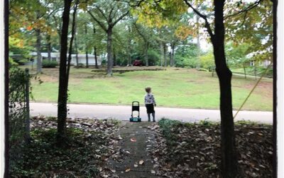 A boy and his toy lawn mower. #dadlife