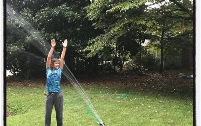 Water sprinkler fun in the front yard. #dadlife