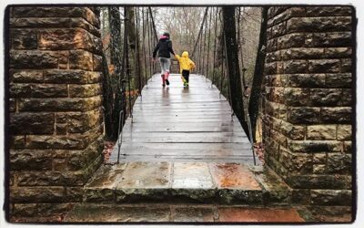 The kid(dos) exploring the swinging bridge at Tishomingo State Park. What do you think @nalanijade ?#mississippijourno #dadlife