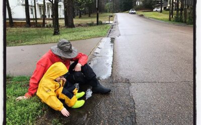 No he isn’t wearing a hazmat suit. Very good for puddle jumping. #dadlife #mississippijourno #postcardsfromcovid19