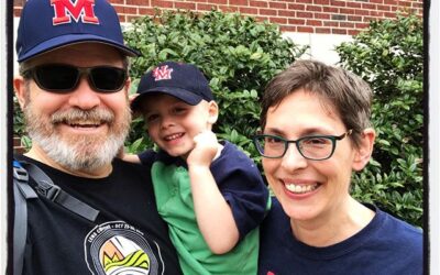 3/4 of the family walk on campus. #mississippijourno #postcardsfromcovid19