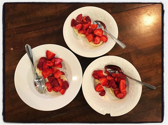 First strawberry shortcake of the season! #dadlife