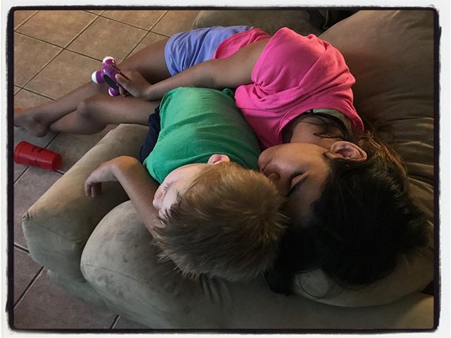 The kiddos are exhausted. Whew. Parenting job done. #mississippijourno #postcardsfromcovid19