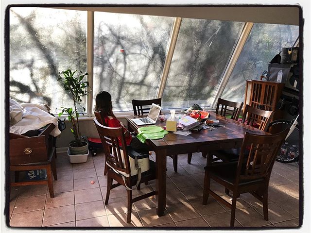 School work in the dinning room. #mississippijourno #postcardsfromcovid19