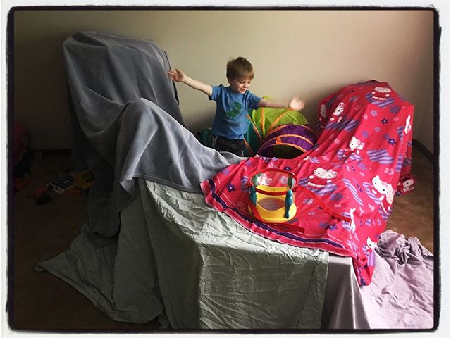 Some days you just have to build a tent fort in your room. #dadlife #mississippijourno #postcardsfromcovid19